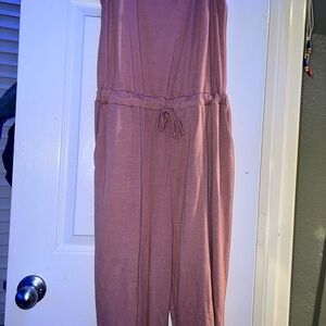 Ambiance Pink Jumpsuit with Tie Waist and Flowing Fit